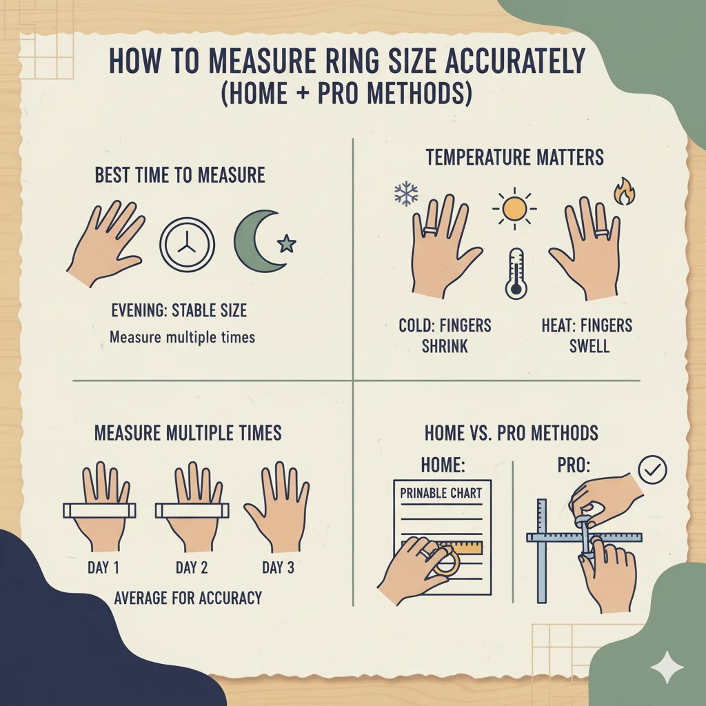 Image depicting, How to measure ring size accurately (home + pro methods)